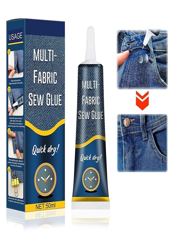 ZEVON Fabric Glue (50 Gram) Fast Drying Liquid Stitch Fabric Adhesive Glue Strong Bond Clear Drying Waterproof Sew Glue Permanent Washable for Repair, Make Patches on Clothes, All Fabrics (Pack Of 1) - Image 1